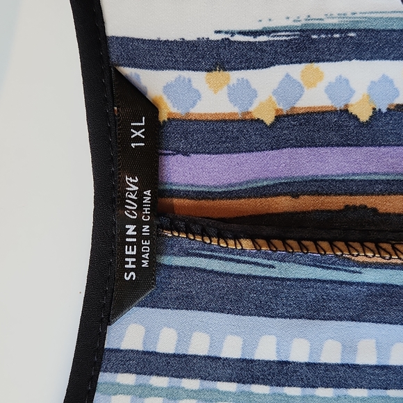 SHEIN Curve Modest Long Dress Size 1XL Multi-Color/Black - Picture 2 of 7